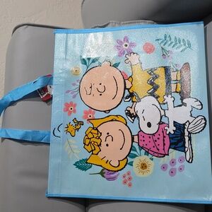 Peanuts Snoopy Charlie And Sally Brown Flowery large recycled tote bag NWT
